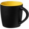 Riviera 340 ml ceramic mug, Solid black / Yellow