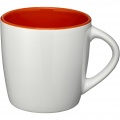 Aztec 340 ml ceramic mug, White / Orange