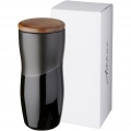 Double-walled ceramic tumbler Reno 370 ml, Solid black