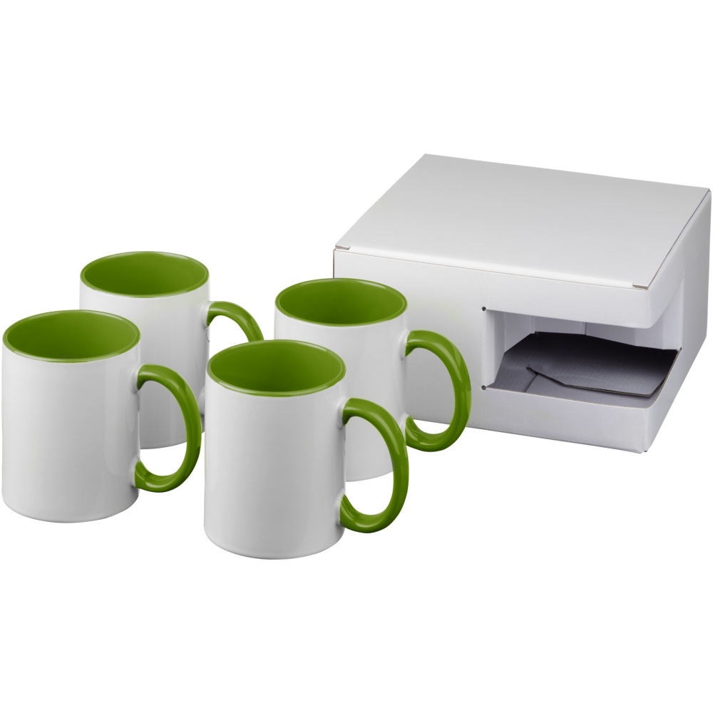 Logo trade promotional giveaways picture of: Ceramic sublimation mug 4-pieces gift set