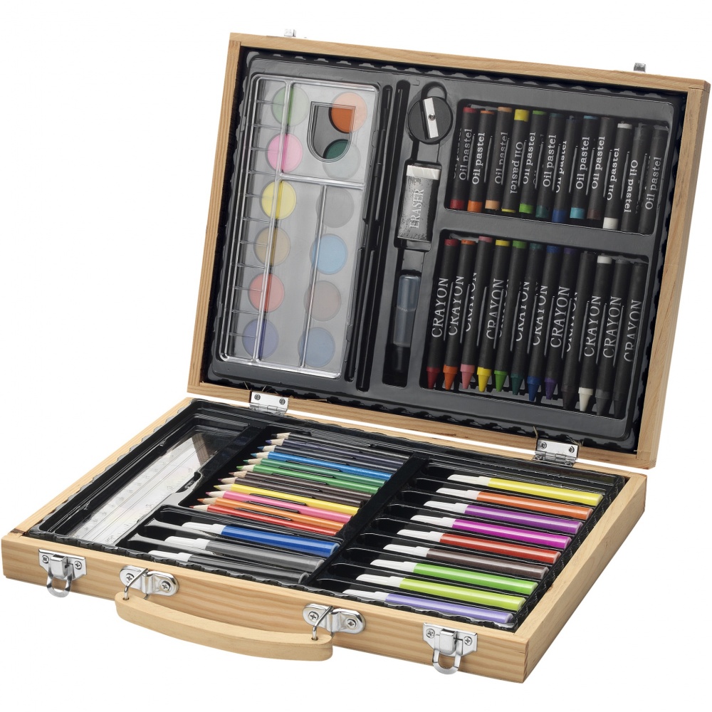 Logo trade promotional giveaways picture of: Rainbow 67-piece colouring set