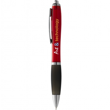 Logo trade promotional items image of: Nash ballpoint pen coloured barrel and black grip