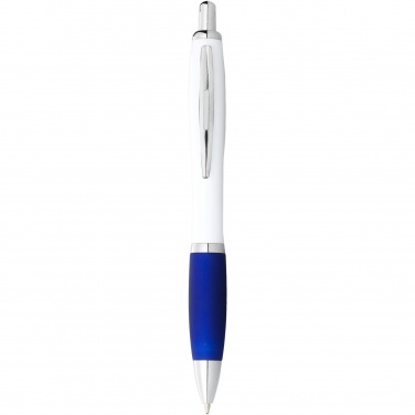 Logotrade promotional items photo of: Nash ballpoint pen with white barrel and coloured grip