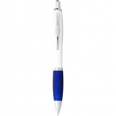 Logotrade advertising product picture of: Nash ballpoint pen with white barrel and coloured grip