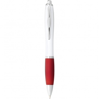 Logotrade promotional giveaways photo of: Nash ballpoint pen with white barrel and coloured grip