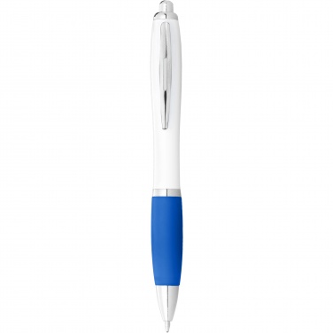 Logo trade promotional merchandise picture of: Nash ballpoint pen with white barrel and coloured grip