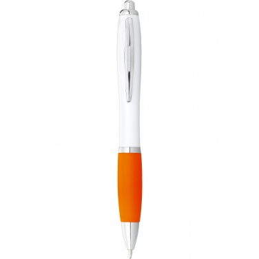 Logotrade business gifts photo of: Nash ballpoint pen with white barrel and coloured grip