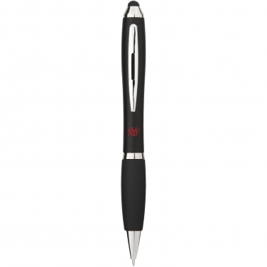 Logo trade promotional giveaway photo of: Nash coloured stylus ballpoint pen with black grip