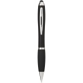 Nash coloured stylus ballpoint pen with black grip, Solid black