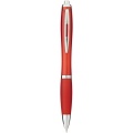 Nash ballpoint pen with coloured barrel and grip, Red