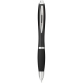 Nash ballpoint pen with coloured barrel and grip, Solid black