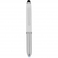 Xenon stylus ballpoint pen with LED light, White / Silver