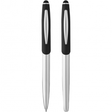 Logo trade promotional merchandise image of: Geneva stylus ballpoint pen and rollerball pen set