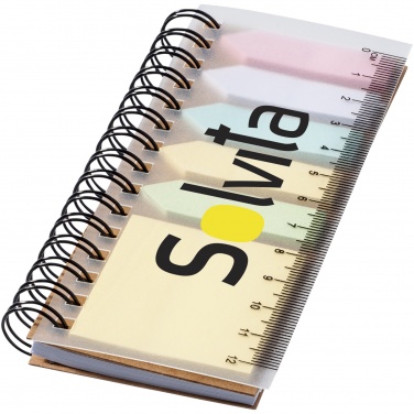 Logo trade promotional gifts image of: Spinner spiral notebook with coloured sticky notes