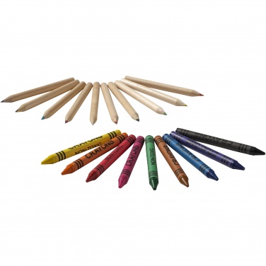 Logo trade corporate gifts image of: Lucky 19-piece coloured pencil and crayon set