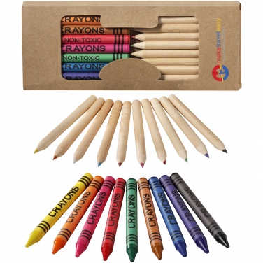 Logo trade corporate gift photo of: Lucky 19-piece coloured pencil and crayon set