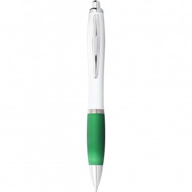 Logo trade corporate gifts picture of: Nash ballpoint pen white barrel and coloured grip