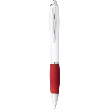 Logotrade promotional products photo of: Nash ballpoint pen white barrel and coloured grip