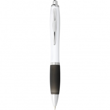 Logo trade advertising products picture of: Nash ballpoint pen white barrel and coloured grip