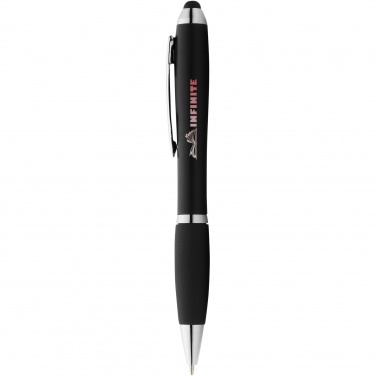 Logo trade promotional products picture of: Nash coloured stylus ballpoint pen with black grip