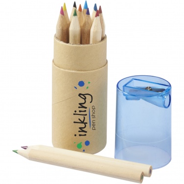 Logo trade promotional giveaways picture of: Hef 12-piece coloured pencil set with sharpener