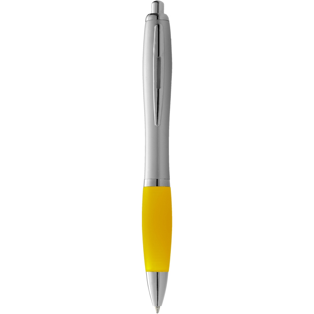 Logo trade promotional giveaway photo of: Nash ballpoint pen silver barrel and coloured grip