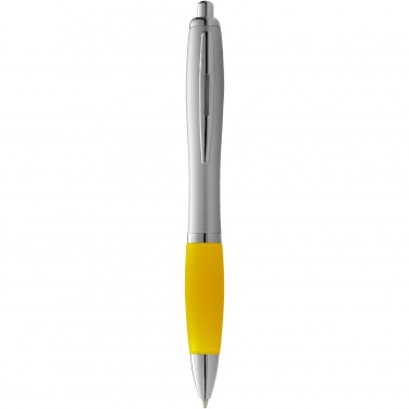 Logo trade promotional giveaways picture of: Nash ballpoint pen silver barrel and coloured grip