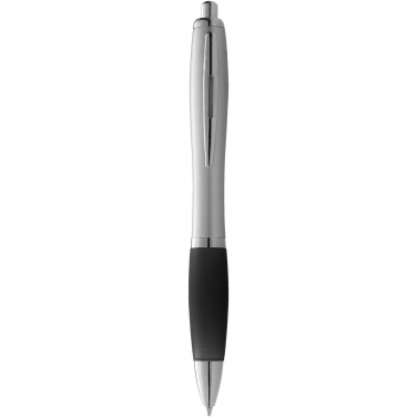 Logo trade promotional gift photo of: Nash ballpoint pen silver barrel and coloured grip