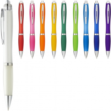 Logo trade promotional product photo of: Nash ballpoint pen coloured barrel and grip