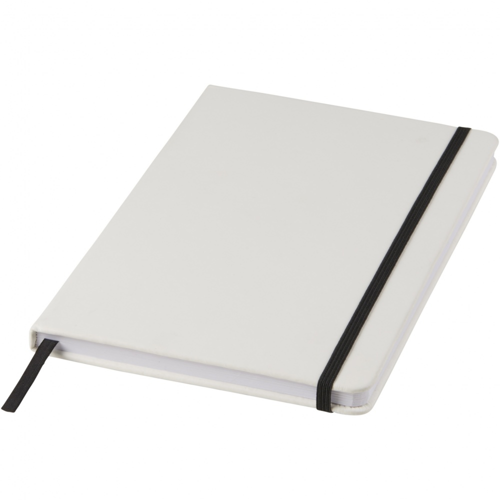 Logotrade advertising products photo of: Spectrum A5 white notebook with coloured strap