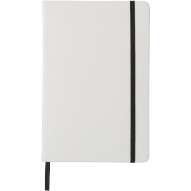 Logo trade promotional gift photo of: Spectrum A5 white notebook with coloured strap