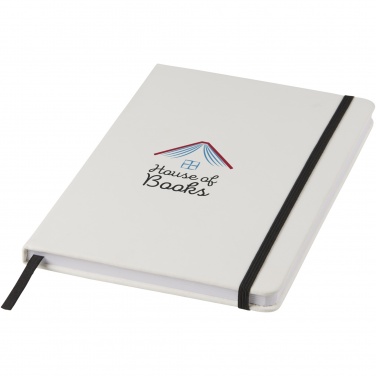 Logo trade promotional product photo of: Spectrum A5 white notebook with coloured strap