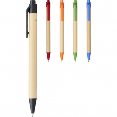 Logo trade promotional merchandise picture of: Berk recycled carton and corn plastic ballpoint pen