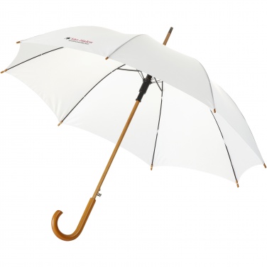 Logo trade business gift photo of: Kyle 23" auto open umbrella wooden shaft and handle