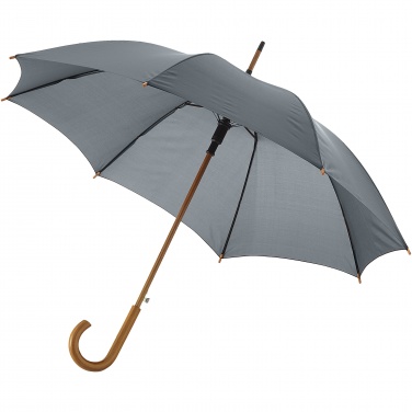 Logo trade promotional merchandise image of: Kyle 23" auto open umbrella wooden shaft and handle