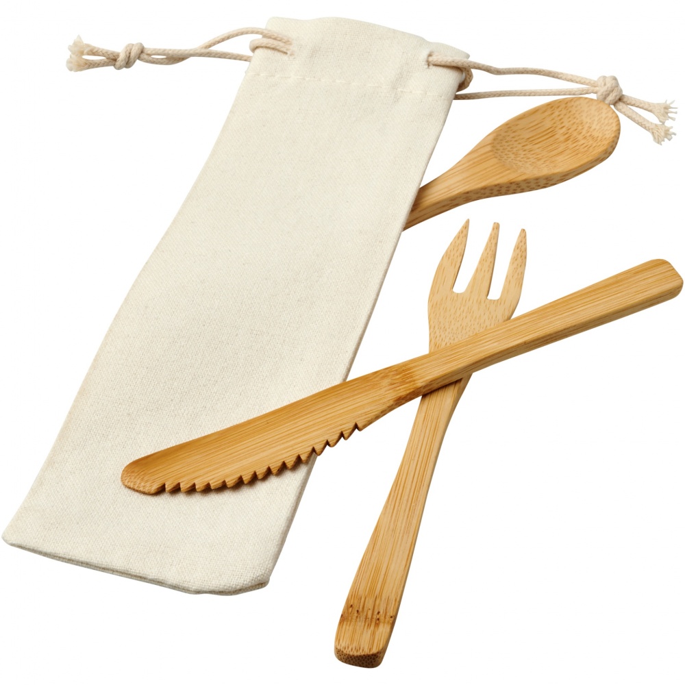 Logo trade promotional products picture of: Celuk bamboo cutlery set