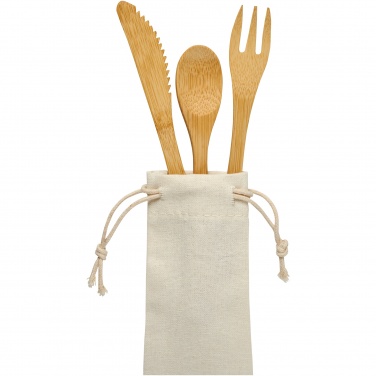 Logo trade promotional giveaways picture of: Celuk bamboo cutlery set