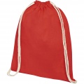 Oregon 100 g/m² cotton drawstring bag 5L, Red