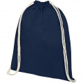 Oregon 100 g/m² cotton drawstring bag 5L, Navy