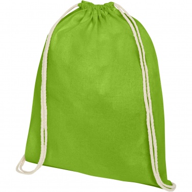 Logo trade promotional items image of: Oregon 100 g/m² cotton drawstring bag 5L