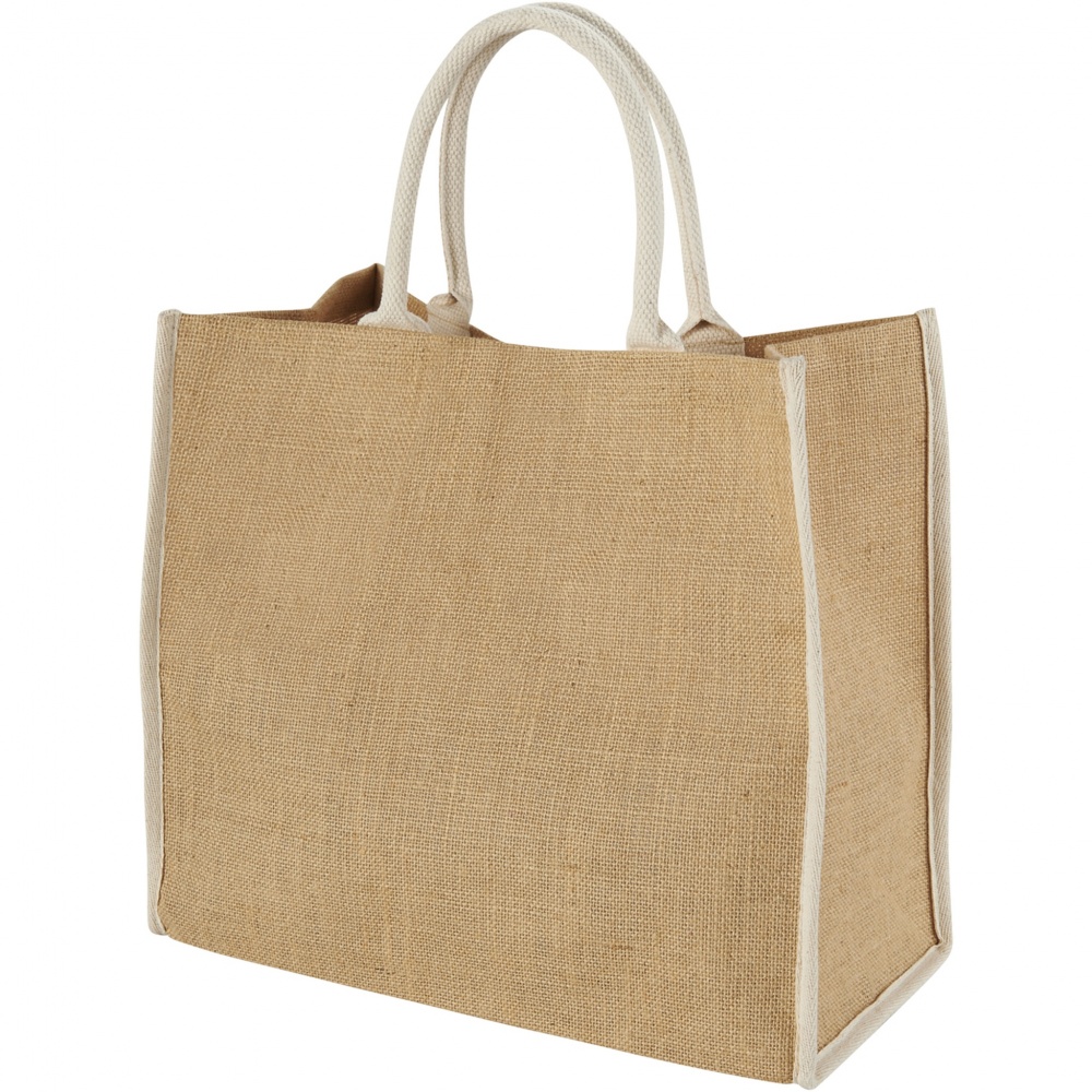 Logo trade promotional item photo of: Harry coloured edge jute tote bag 25L