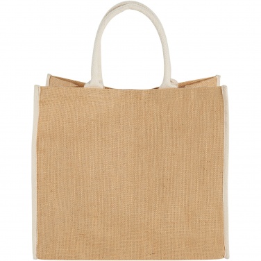 Logo trade promotional giveaway photo of: Harry coloured edge jute tote bag 25L