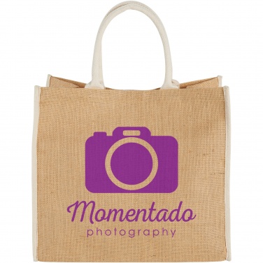 Logotrade promotional giveaway picture of: Harry coloured edge jute tote bag 25L