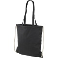 Eliza 240 g/m² cotton drawstring bag 6L, Solid black