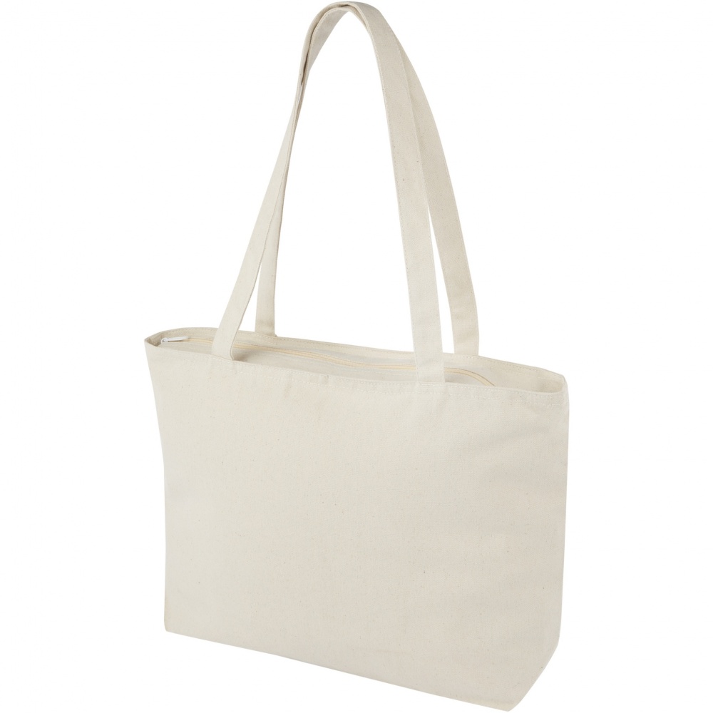 Logo trade promotional item photo of: Ningbo 320 g/m² zippered cotton tote bag 15L