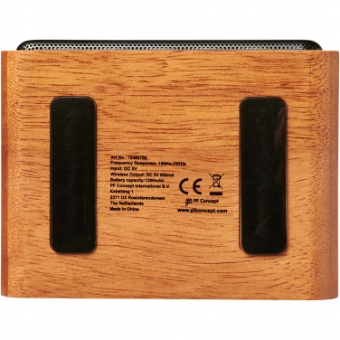 Logo trade corporate gift photo of: Wooden 3W speaker with wireless charging pad