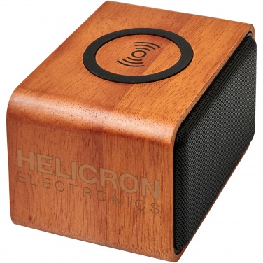 Logotrade corporate gift picture of: Wooden 3W speaker with wireless charging pad