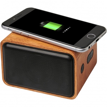 Logo trade promotional item photo of: Wooden 3W speaker with wireless charging pad