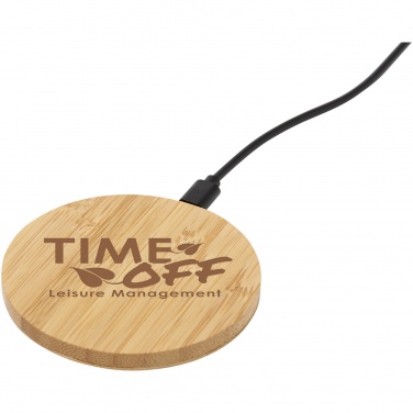 Logo trade promotional item photo of: Essence 5W bamboo wireless charging pad