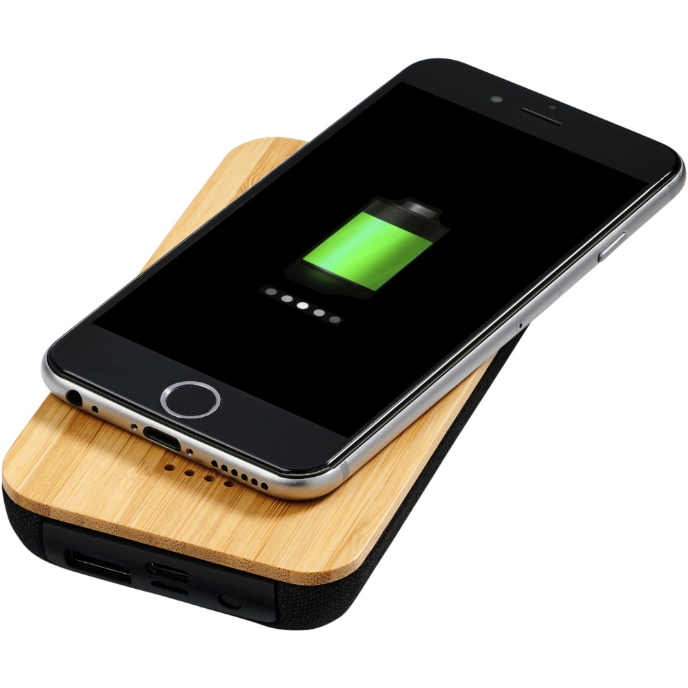 Logo trade advertising product photo of: Future 6000 mAh bamboo/fabric wireless power bank